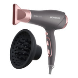 Secador De Cabelo Com Difusor Mondial Grey Rose 2000w