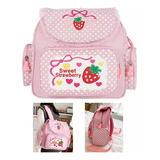 Bolso De Hombro Con Encaje Sweet Strawberry, Mochila Escolar