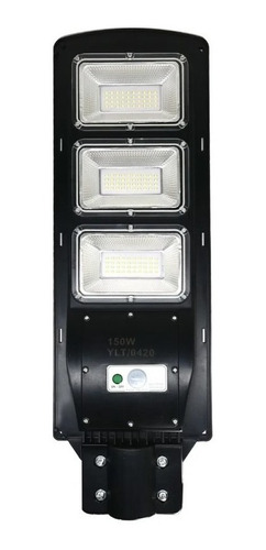 Solar Luminária Pública Poste Rua Led 150w C/ Sensor Cinza