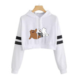 Buzo Buso Blanco Saco Hoodies Corto Osos Escandalosos 