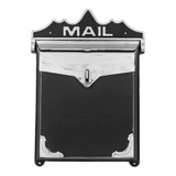 Buzon Antique Color Negro Con Gris Grabado Mail 2200 Grande