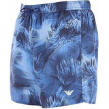 Traje De Baño Tipo Bermuda Emporio Armani Blue Palms Print