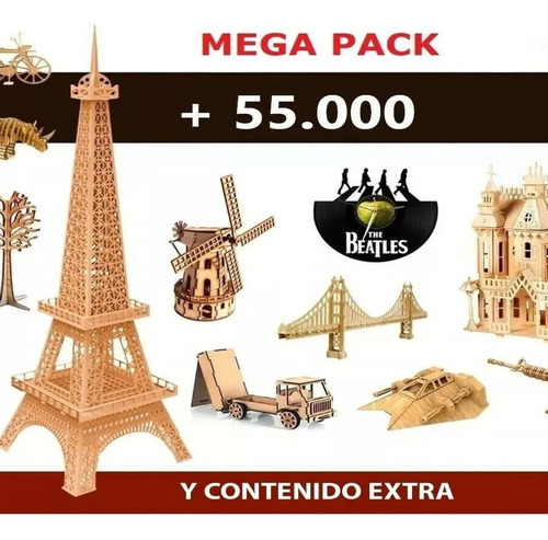 Megapack + 55.000 Vectores Router Cnc Mdf Corte Laser Madera