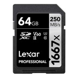 Cartão De Memória Lexar Sd Xc 64gb Professional 1667x Uhs-ii