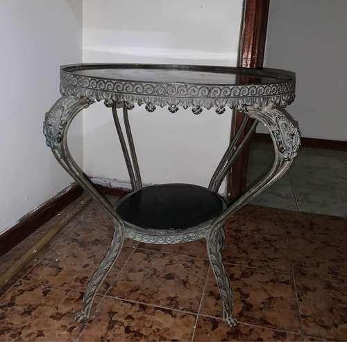 Mesa Antigua De Bronce Y Granito