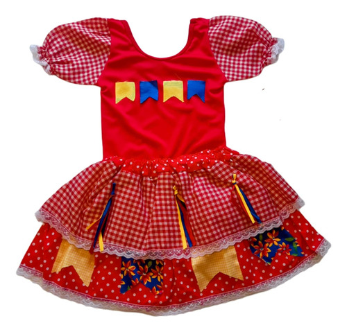 Vestido Infantil Caipira Festa Junina 2 A 12