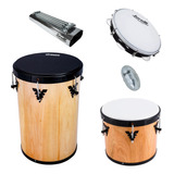 Kit Pagode Samba Phx Repique + Rebolo 50x12 + Pandeiro Preto