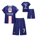 Conjunto Dos Piezas Camiseta Fútbol Niños Psg No. 7