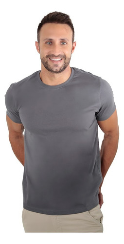 Camiseta Camisa Masculina Básica Slim Lisa Algodão 