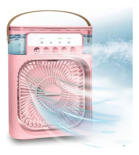 Mini Ventilador De Aire Acondicionado Portátil 4 En 1, Rosa.