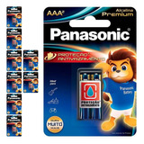 18 Pilhas Alcalinas Premium Aaa 3a Panasonic 9 Cart
