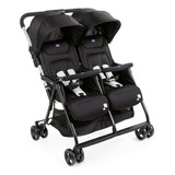 Carriola De Paseo Doble Chicco Juvenile Ohlalà Twin Black Night Con Chasis Color Negro