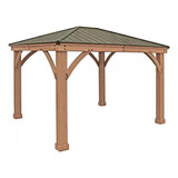 Gazebo Pérgola De Madera C/techo De Aluminio 