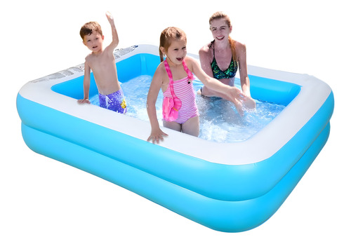 Piscina Hinchable Piscina Infantil De 181cm Azul Con Blanco