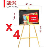 4 Pizarra Infantil Con Atril Madera Pizarrón Publicidad Arte