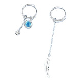 Pendientes Aretes Asimetricos Piedra Lunar Joyeria Mujer