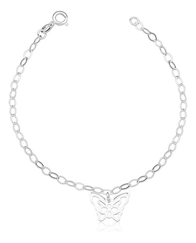 Pulseira Em Prata 925 Com Borboleta