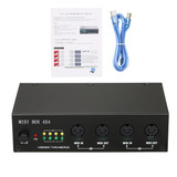 Interface Usb Midi Um4x4 4 4 E/s 64 Canais Midi 4i/4o + Box