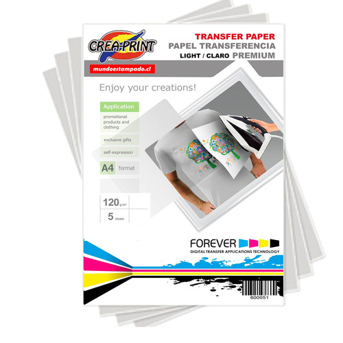 15 Hojas Papel Transfer Telas Claras Tamaño A3