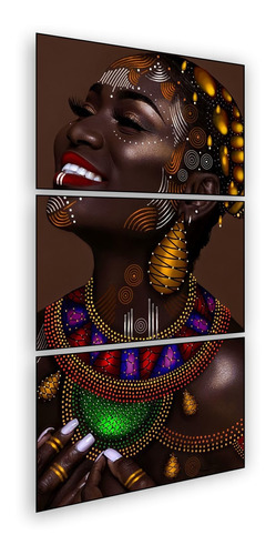 Quadro Decorativo Beleza Mulher Negra Africana Sala Hall