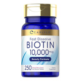 Biotina Premium Cabello Uñas 10,000mcg 250 Caps Eg B02 Sabor Berry