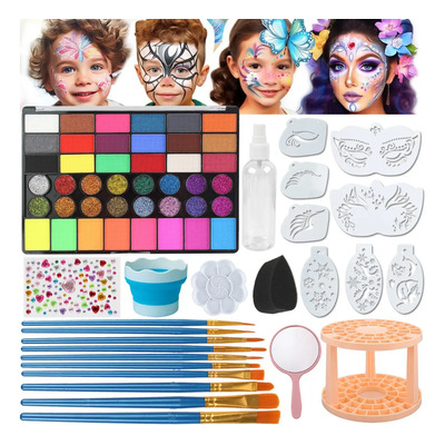 Kit De Pintura Facial Maquillaje Corporal Base Agua 42 Color