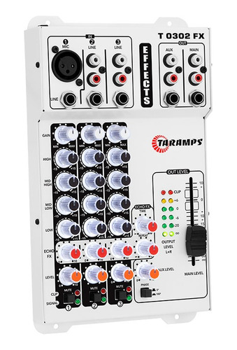 Mesa De Som Taramps T 0302 Fx Efeito Echo Luz Branca