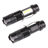 2pcs Lámpara Táctica 2000 Lumens T6 Recargable Usb Con Clip