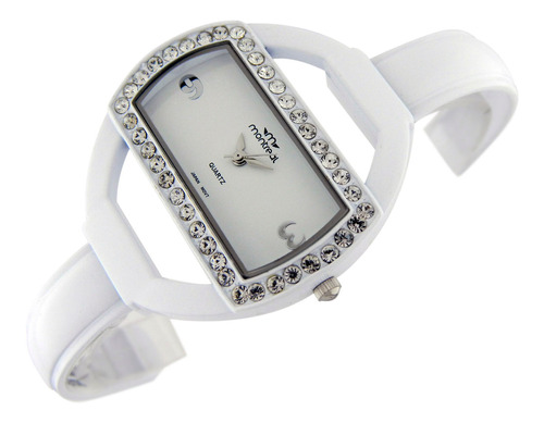 Reloj Montreal Mujer Ml926 Apliques De Strass Brazalete