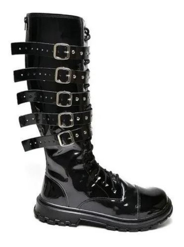 Bota Coturno Dark Black Punk Metal Gótica Roqueira Rock Roll