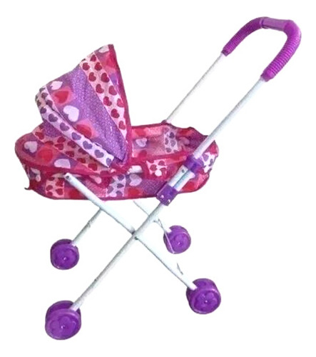 Cochecito Cuna Moises Plegable Para Muñecas Con Techito 4962b Violeta