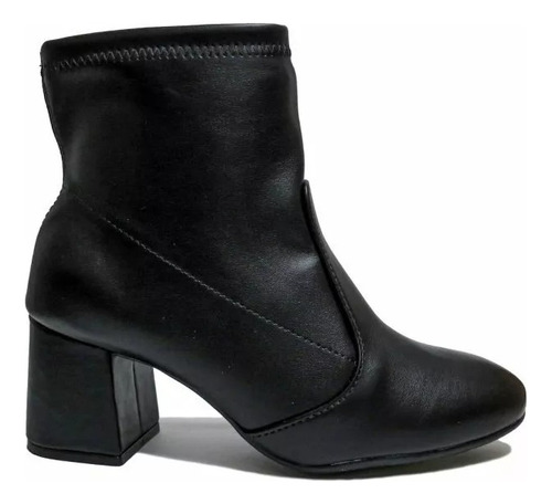 Botas Mujer Beira Rio Botinetas Taco Cuadrado Liso 9067100