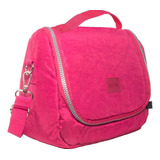 Lancheira Bolsa Térmica Nylon Juvenil Transversal Marmita Cor Rosa