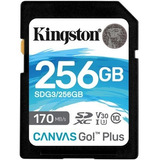 Cartão Memória Sdxc Kingston 256gb Canvas Go Plus 170mb/s Nf