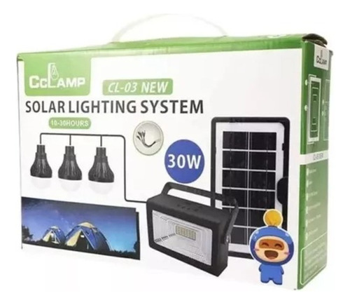 Kit Solar Exterior Reflector 30w Con 3 Bombillos Panel 