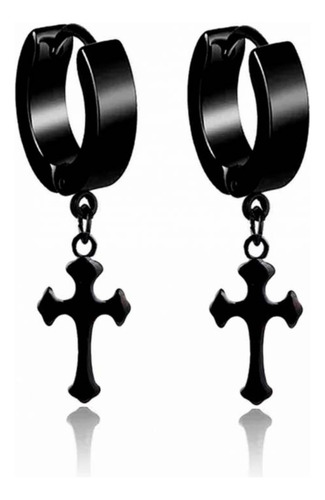 Aretes Cruz Acero Inoxidable Candonga Pendiente Hombre Mujer