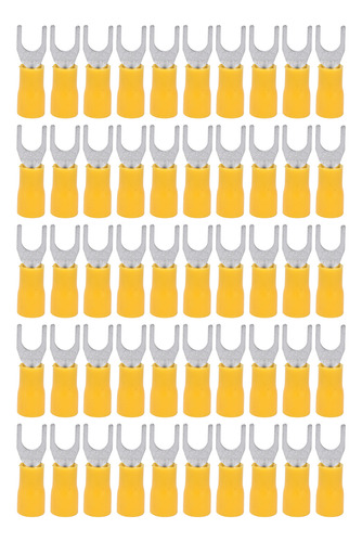 Terminal De Crimpado De Horquilla, 50 Unidades, Cable Aislad