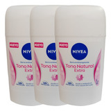 Pack X 3 Desodorante Nivea Barra Natural Extra Femenino 54g