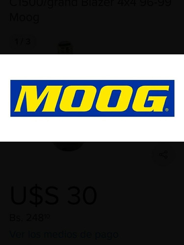 Muon Inferior Chevrolet C1500/grand Blazer 4x4 96-99 Moog Foto 3