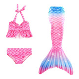 Envío Gratis Set 3 Sirena Cola Y Bikini Niñas Traje De Baño 