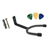 Suporte Parede Para Guitarra Violão Baixo+ 3 Palhetas