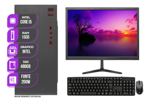 Pc Completo Mancer Intel Core I5, 16gb De Ram, Ssd 480gb