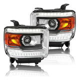 Faros Con Tira Led  Gmc Sierra 2014 2015