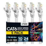 Cmple - Paquete De 5 Cables Ethernet Cat6, Cable De Red D...