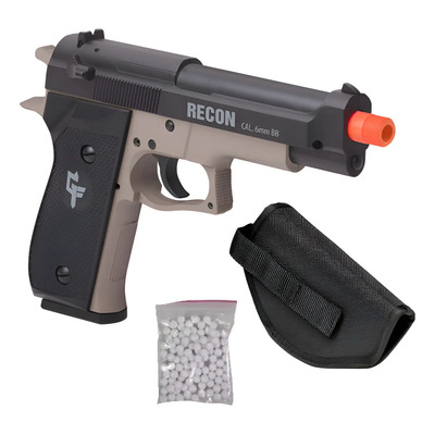 Pistola Airsoft Game Face Recon Resorte Cal. 6mm Con Funda Negro 152.4 Mm | Meses sin interés