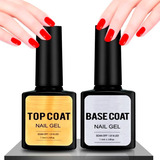 Kit Base Coat + Top Coat Para Polygel Esmalte Gel Acrilico F