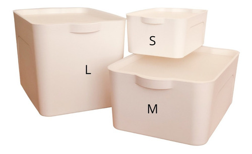 Cajas Organizadoras C/ Tapa Baño Cocina Pack X3 L Large
