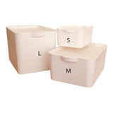 Cajas Organizadoras Con Tapa Baño Cocina Pack X3 S Small Pr