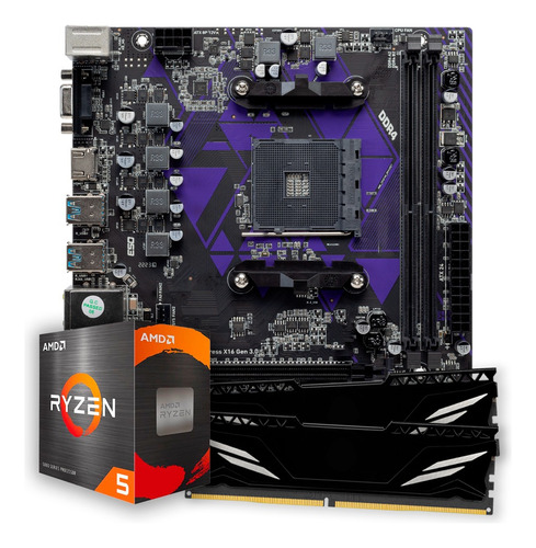 Kit Upgrade Gamer Amd Ryzen 5 5500 + A520m + 16gb Ddr4