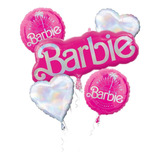 Kit Globos Metálicos Barbie Pelicula Fiesta Decoraciones 